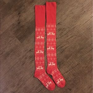 NWOT Free People Orange Over The Knee Socks